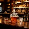 Decorative Glassware for Men Middle Finger Whiskey Decanter, 1000ml Glass Fist Dispenser with Stopper, Father's Day Present Unique Hand