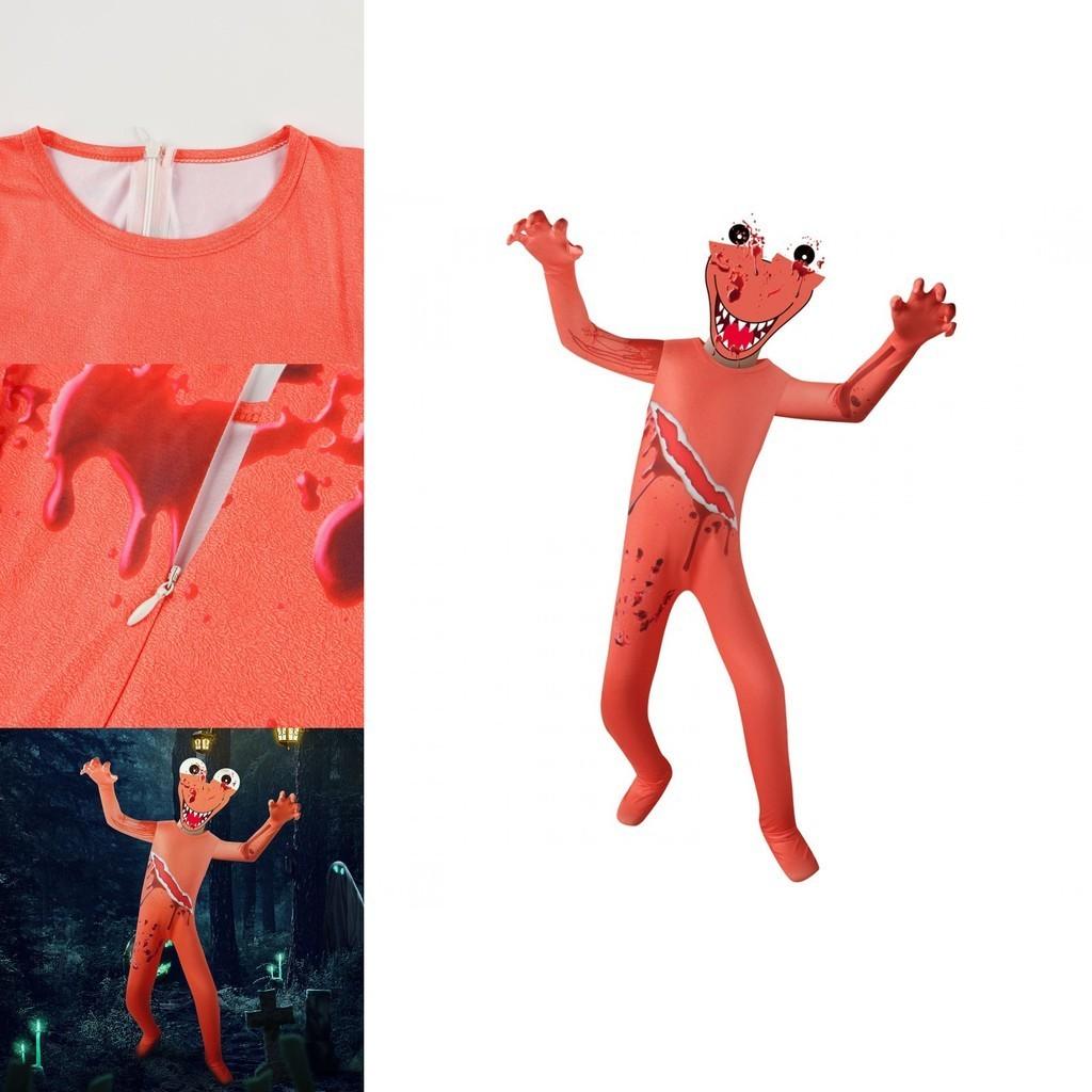 Roblox Rainbow Friends Orange Jumpsuit Kostüm für Kinder mit atmungsaktivem Polyesterstoff