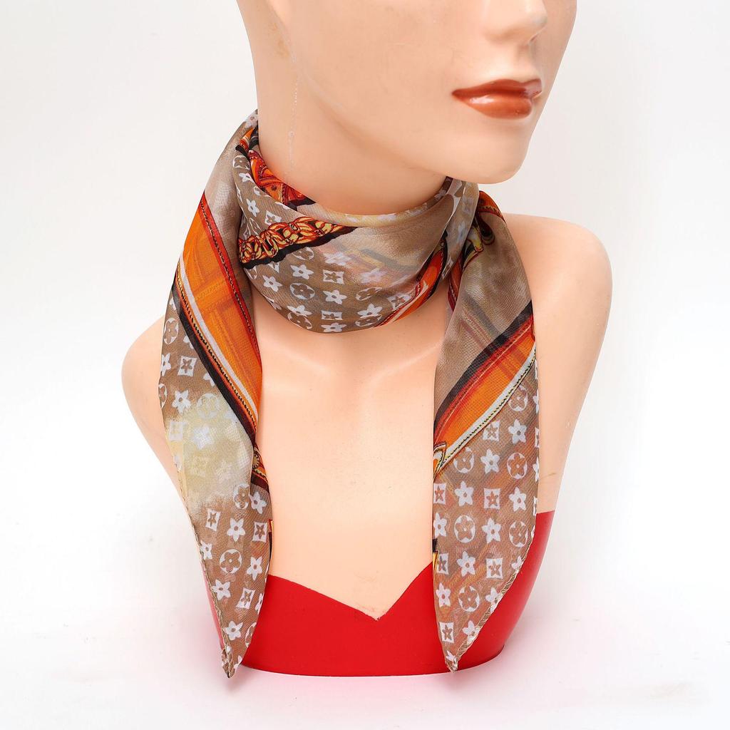 2025 Small Square Women's Chiffon Scarf - Star Symbol, Fashionable, Classic, Cool, Breathable Headscarf Decor