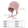 Source thick thread hollow braided lace-up pure rabbit hair knitted hat women's new retro ear protector wool hat