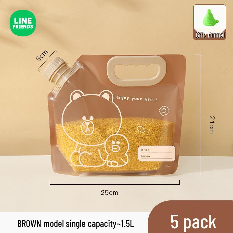 

Brown Bear Food Grade Whole Grains Storage Bag for Household & Refrigerator Use