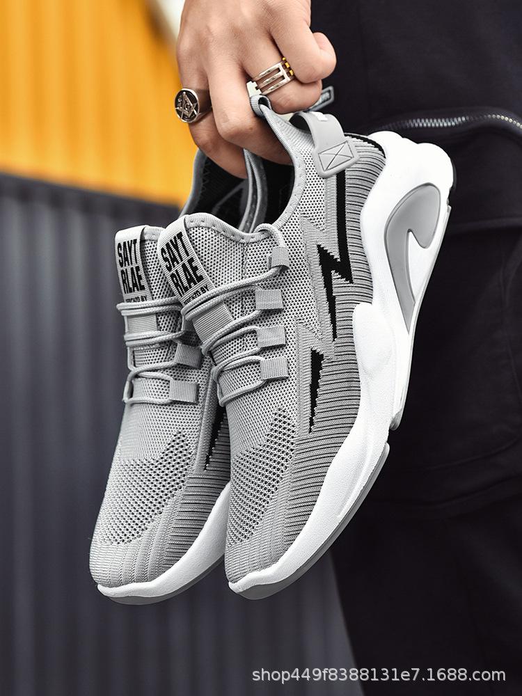 

Men s shoes new 2025 summer fashion fly-woven men s daily casual shoes lace-up breathable running sports shoes men 39 чёрный