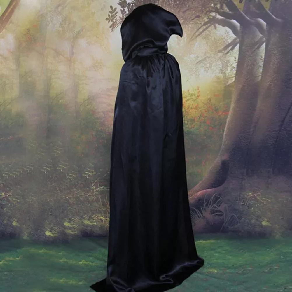 Adult Kids Cosplay Costume Halloween Cloak Reversible Black Red Velvet Robe Cape Witch Wizard Hooded Vampire Cloak For Halloween