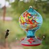 M-Modern-Garden Bird Feeders For Outdoors Hanging, Bird Gifts For Women, Blown Glass Bird Feeder Easy To Use B