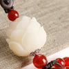 Crystal Clear  Chalcedony Keychain Good Moral  Keyring  Car Pendant