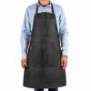 Delantal de Cuero PU Impermeable y a Prueba de Aceite para Barbacoa al Aire Libre, Carpintería, Jardinería, Peto con Tirantes para el Cuello