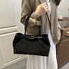 Retro Casual Suede Largecapacity Bag Women's New Fashion Commuter Shoulder Bag Portable Tote Bag