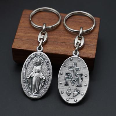 Vysoce kvalitní oboustranný klíčenka s Pannou Marií a křížem, klíčenka s Ježíškem, náboženské suvenýry, sváteční dárek