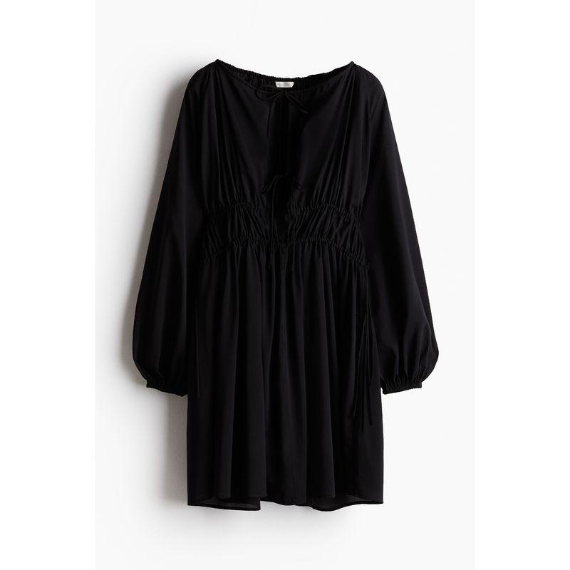 

Женское платье HM Осеннее Свободного Кроя Платье с Дизайном на Кулиске 1236808 Black 155/80