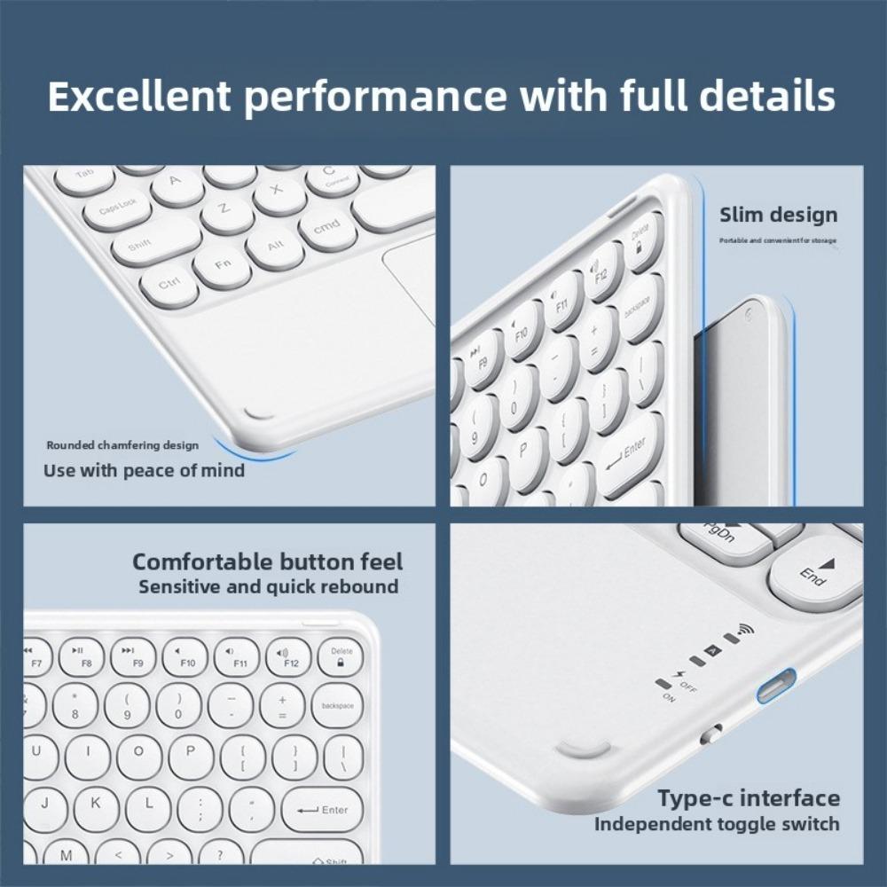 Bluetooth Wireless Keyboard for iPad iPhone Tablet Laptop with Touch Control Magnetic Smart Keyboard