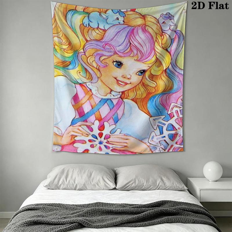 Lady Lovely Locks Wall Tapestry Aesthetic Wall Hanging Printed Fabric Blanket Decorative Tapestries for Bedroom Living Room Home Decor