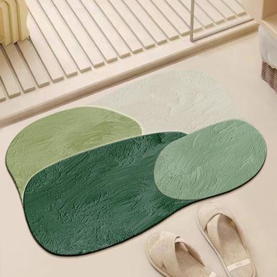 Diatom Mud Bathroom Absorbent Floor Mat Bathroom Door Toilet Shower Foot Mat Quick-drying and Non-slip Entry Door Mat