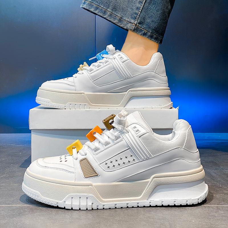 Fashion Trend Platform Sneakers Men Fashion Design Green Men's Skateboard Shoes Outdoor Leather Casual Sports Shoes Men tenis masculino