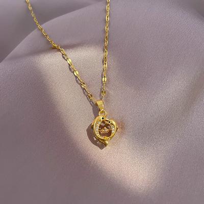 Paar Mutter und Kind Delphin schlagen Zirkon Anhänger Halskette für Frauen verblassen nicht Herz Tier Schmuck Kind Geburtstagsgeschenk