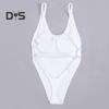 Dámské sexy monokiny plavky s výstřihem do V, bez rukávů, design bez zad, jednodílné bikiny střih zlepšující postavu