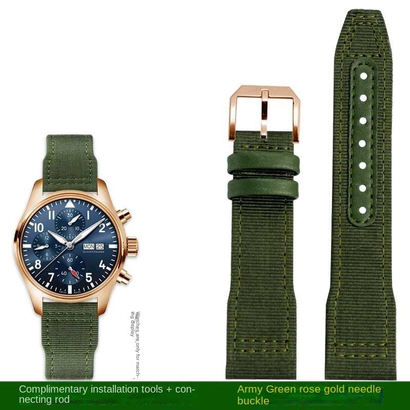 Bracelet de montre en nylon 20 mm 21 mm 22 mm pour IWC Universal Pilot Mark 18 Spitfire Fighter Série Portugal Bracelet de montre en toile
