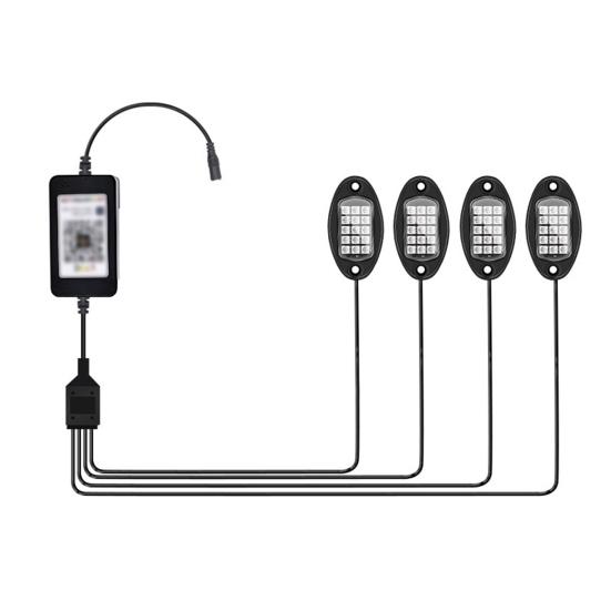 

Светодиодные RGB-лампы для автомобиля, грузовика, UTV, управление через приложение, музыкальный режим, 250 см