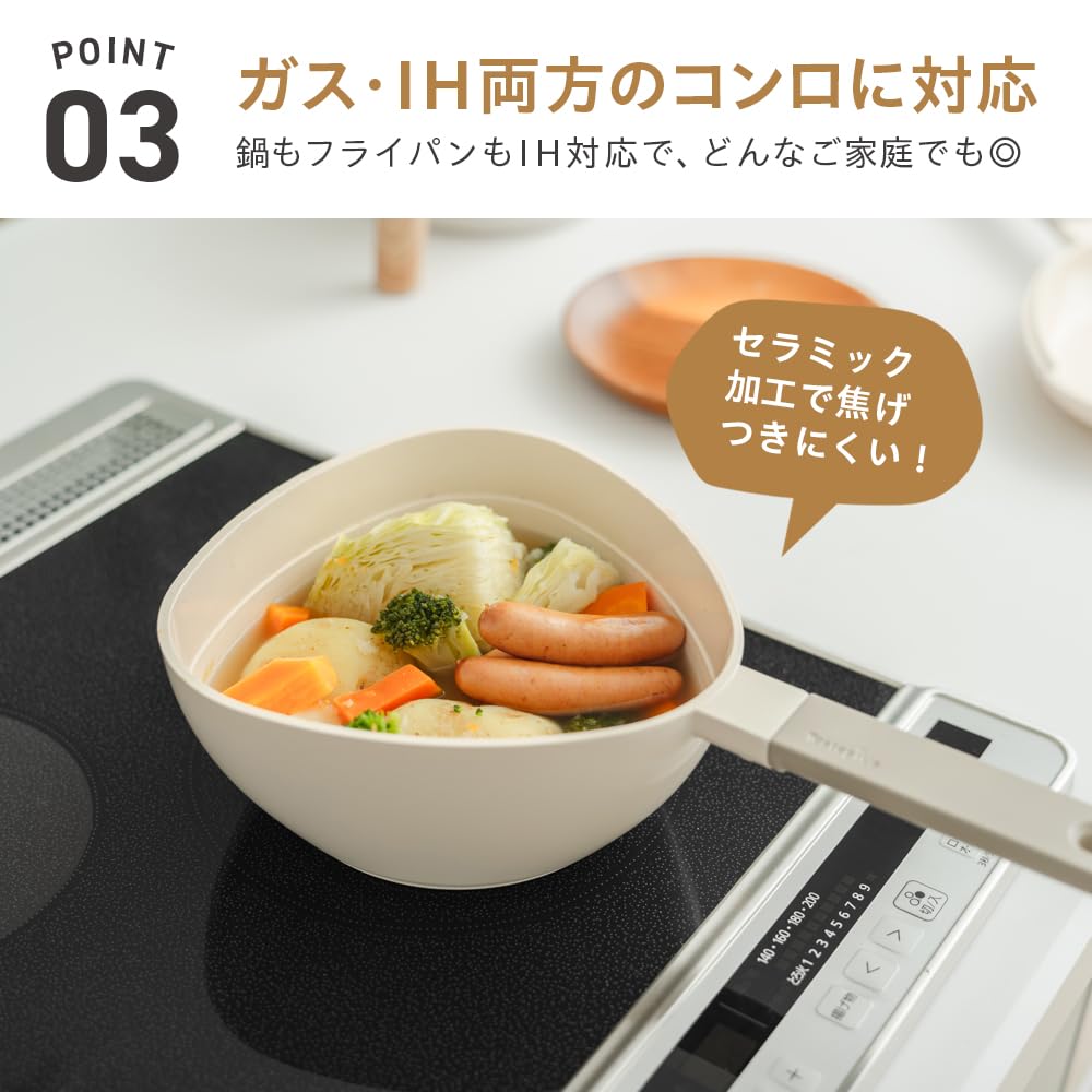 Takeda Corporation White [Frying pan, pot, steamer] 19.2cm 3-way multi-function multi-pan IH-HTHP3