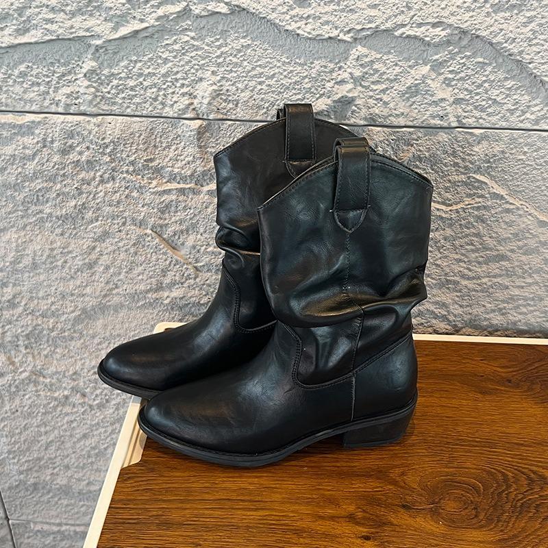 New Martin Boots Women's Autumn and Winter Chelsea Boots Short Boots Casual Pile Boots Brown Boots