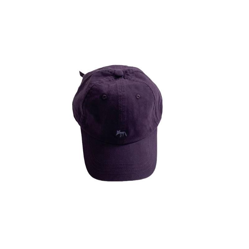 New Korean-style embroidered little fox cotton baseball cap for men and women, wide brim, face-slimming duckbill cap, sun-shading and trendy
