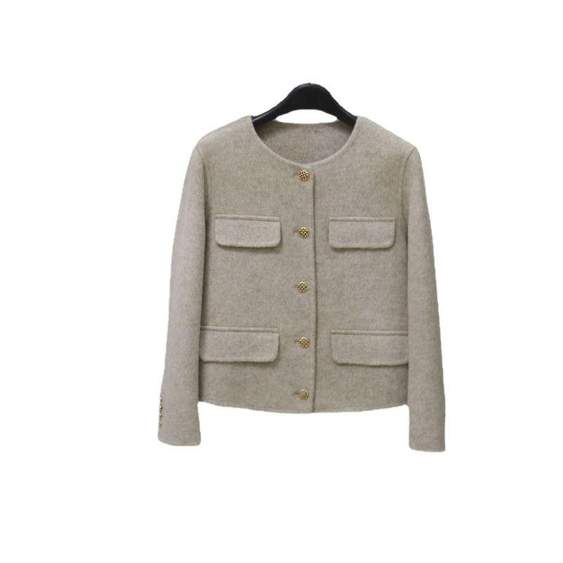 French Style Women's Double-Sided Wool Coat – Petite, Stylish, Versatile Short Jacket