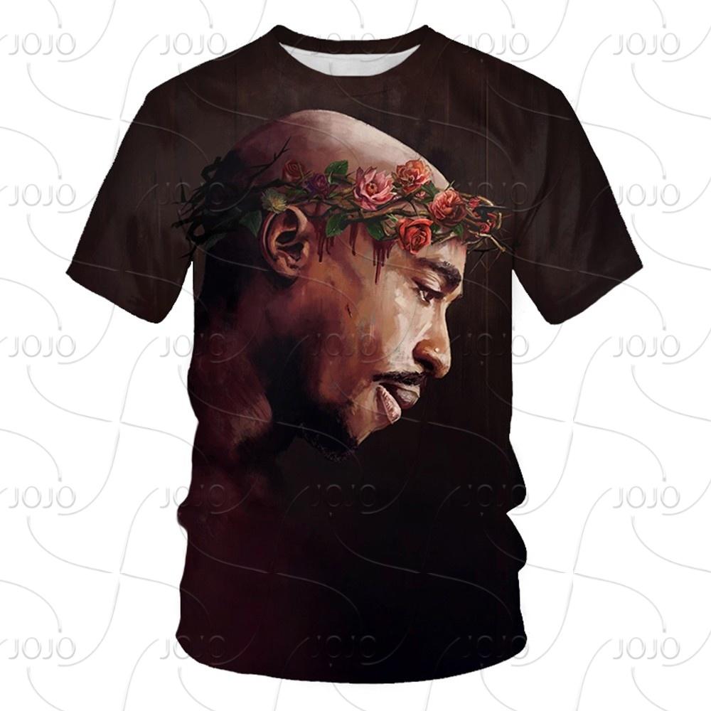 Westküsten Oldschool Hip-Hop T-Shirt, Gedenk-T-Shirt für Rapper 2pac, Schnelltrocknendes und Atmungsaktives Jersey für Gangster