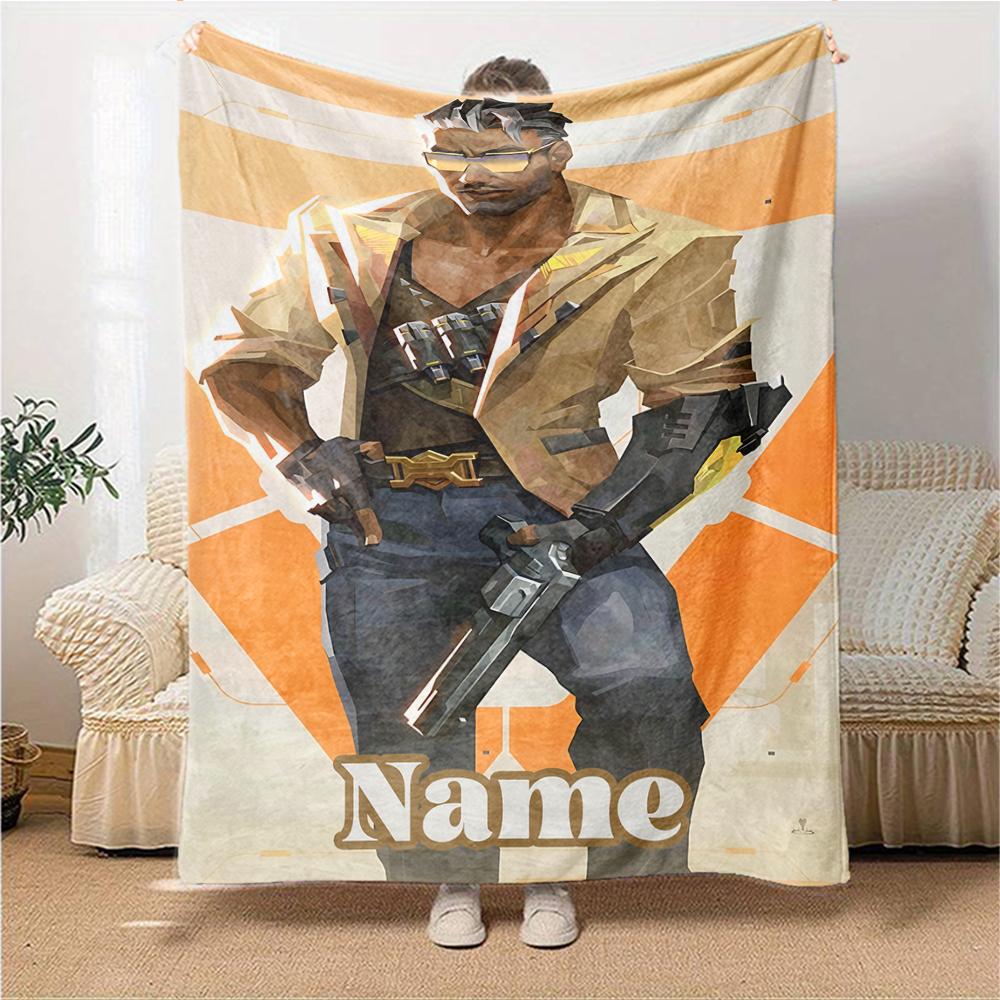 Custom Name Arsenal Roses Artwork Blanket for Couch & Bed, Plush Cozy Fuzzy Blanket Super Soft & Warm Blankets for Fall and Winter. 0908169
