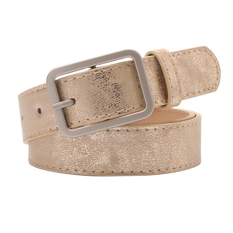 Ladies Belt, Shiny Pu Alloy Buckle Belt, Jeans Decorative Belt Student