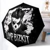 1PC Limp Bizkit Pattern Auto Folding Personality Umbrella, Portable Collapsible Design, Casual Outdoor Accessory, Christmas Birthday Festival Gift Yy2