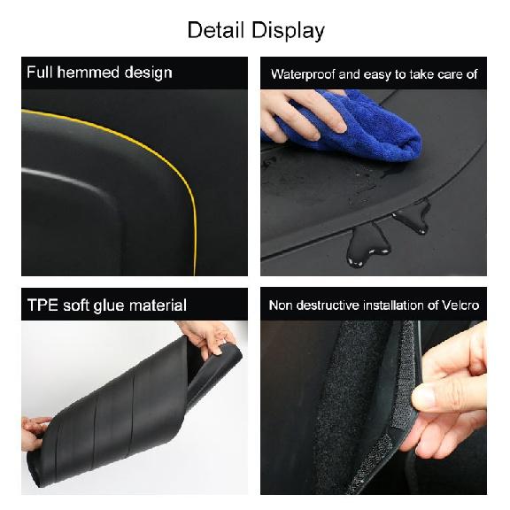 For Tesla Model Y -2022 Car Rear Trunk Mat Rear Guard Strip Anti Kick Scratch Protection Trunk Door Film TPE Protective