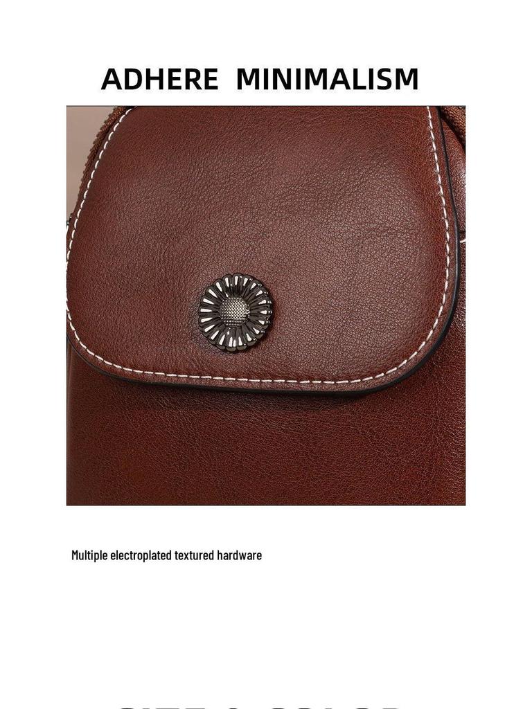 2025 New Genuine Leather Vertical Crossbody Bag for Women - Versatile, Multi-Layer, Fashionable, High-End Phone Bag
