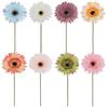 6 Bundles Artificial Gerbera Flowers with Stems Fake Wildflower Bouquet for Wedding Party Table Centerpiece Indoor Home Vase Decor Floral Arrangement