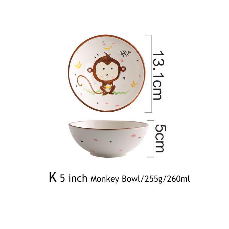 1pc Animal Zoo Dinner Plate Rabbit Bowl Mug Dinnerware Ceramic Porcelain Baby Bear Feeding Dish Children Tableware
