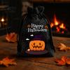 Trick or Treat Party Souvenirs 2Pcs Halloween Pumpkin Drawstring Bags for Candy Treats, Retro Burlap Cute Ghost Theme Pouches Bags, Portable
