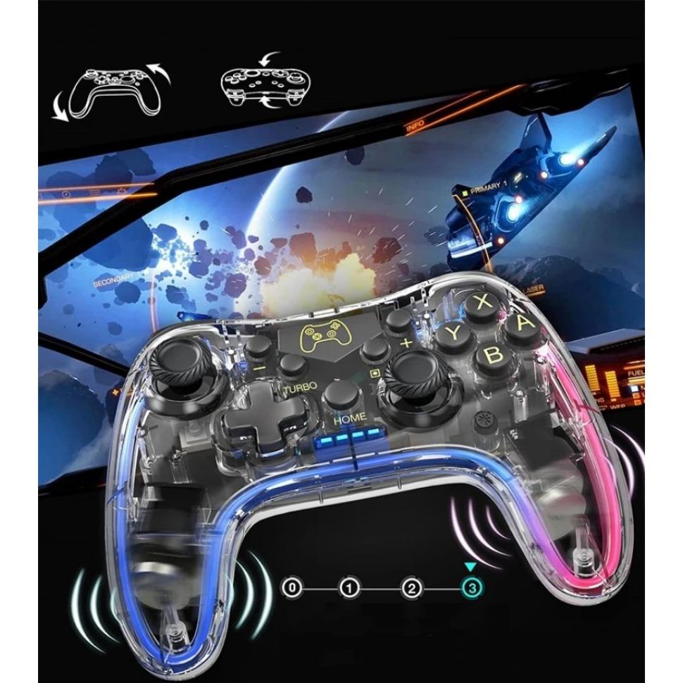 Switch / Switch Pro Controller Compatible with Switch / OLED / Lite, Pro Controller Switch with LED Lights, 6 Gyro Axis, Turbo and Dual Vibration
