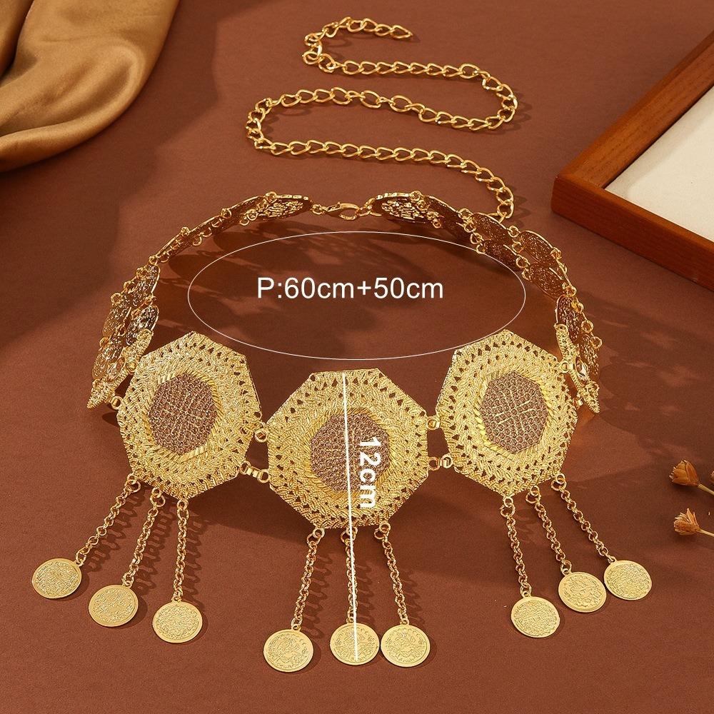 Inlaid Diamond Fringe Belt Alloy Fringe Waist Chain Vintage Waist Chain Belt  For Weddings