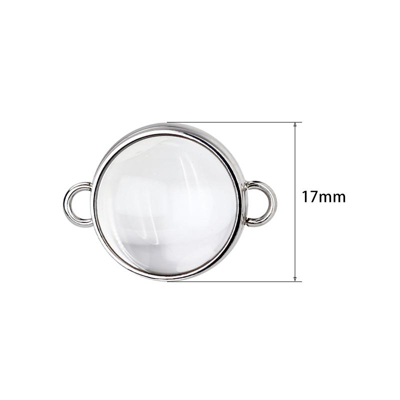 15pcs Curved Glass Living Locket Pendant Floating Locket Necklace For Women Stainless Steel Jewelry Making Reliquary Medallion