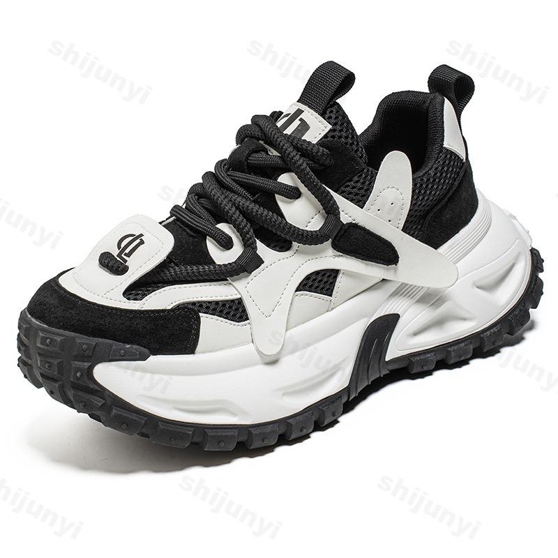 Fashion Men's Mesh Breathable Low Top Thick Soled Casual Shoes 2025 Autumn Fashion Trend Versatile Comfortable Non Slip Chunky sneakers