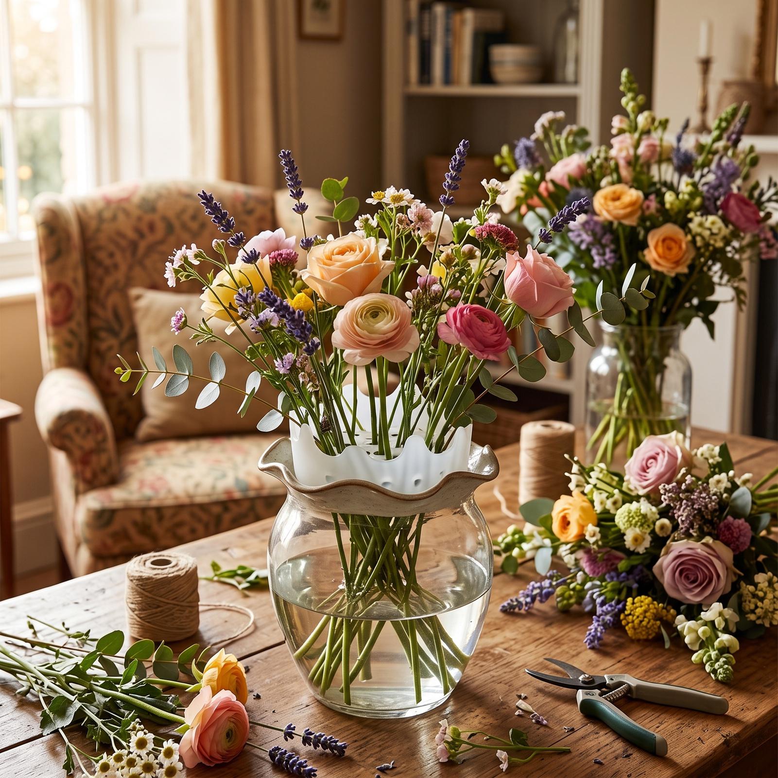 Siliconen Bloemenschikker Grid Herbruikbare Vaas Steelhouder Stevig Flexibele Pasvorm Meerdere Kleine Vazen voor Huis Bruiloft Feest
