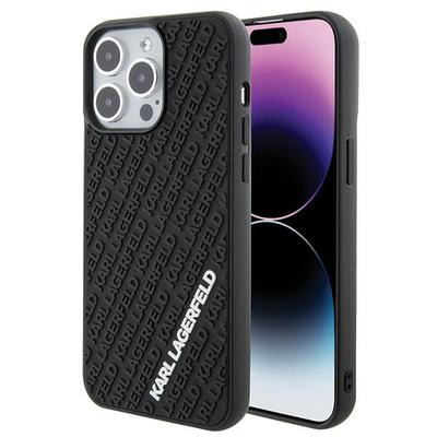 Etui Do iPhone 15 Pro Max Karl Lagerfeld 3D Rubber Multi Logo Czarny
