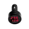 USB Evrensel Araba SUV Şarj Cihazı Çift Adaptör 12V 24V Dijital Voltmetre Termometre 2in1 Araba Akü Monitörü Volt Sıcaklık Ölçer