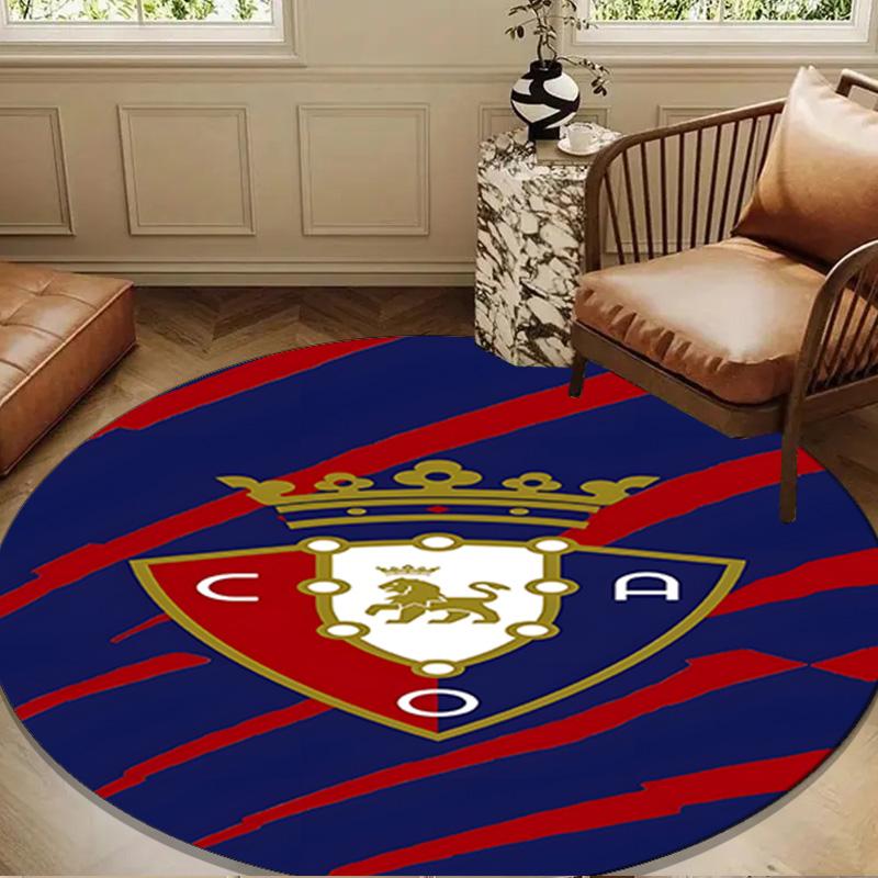 Red Blue Shield Atletico Round Mat Home Decor, Chair Rug For livingroom,Bedroom, Doormat Home Decor Birthday Gift Christmas Gifts