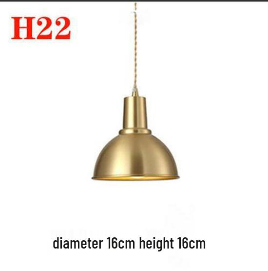 Nordic Gold Single Pendant Light for Bedroom, Bar, Café, or Shop