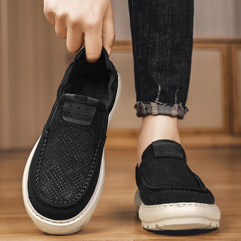New 2026 summer fashion breathable one-pedal casual shoes thin punched comfortable versatile light men's shoes