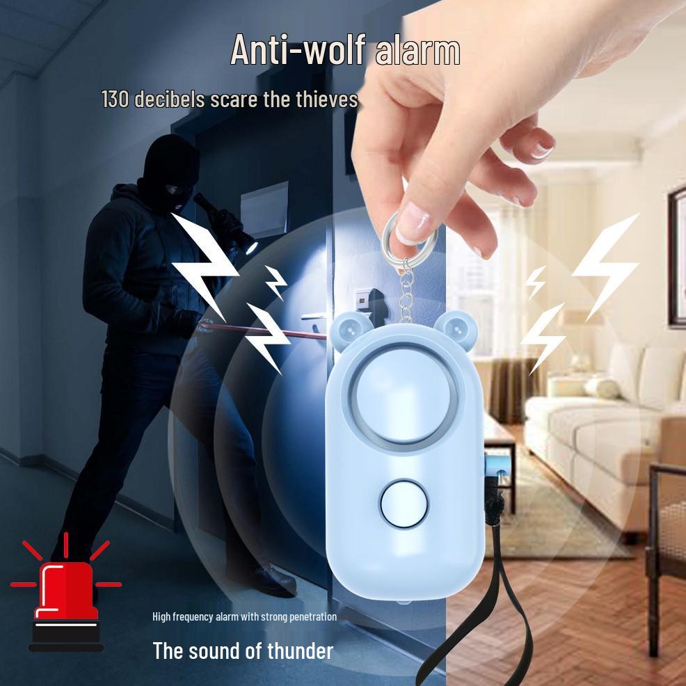 Cross-Border Anti-Wolf Personal Alarm Keychain for Outdoor Self-Defense and Elderly Safety
