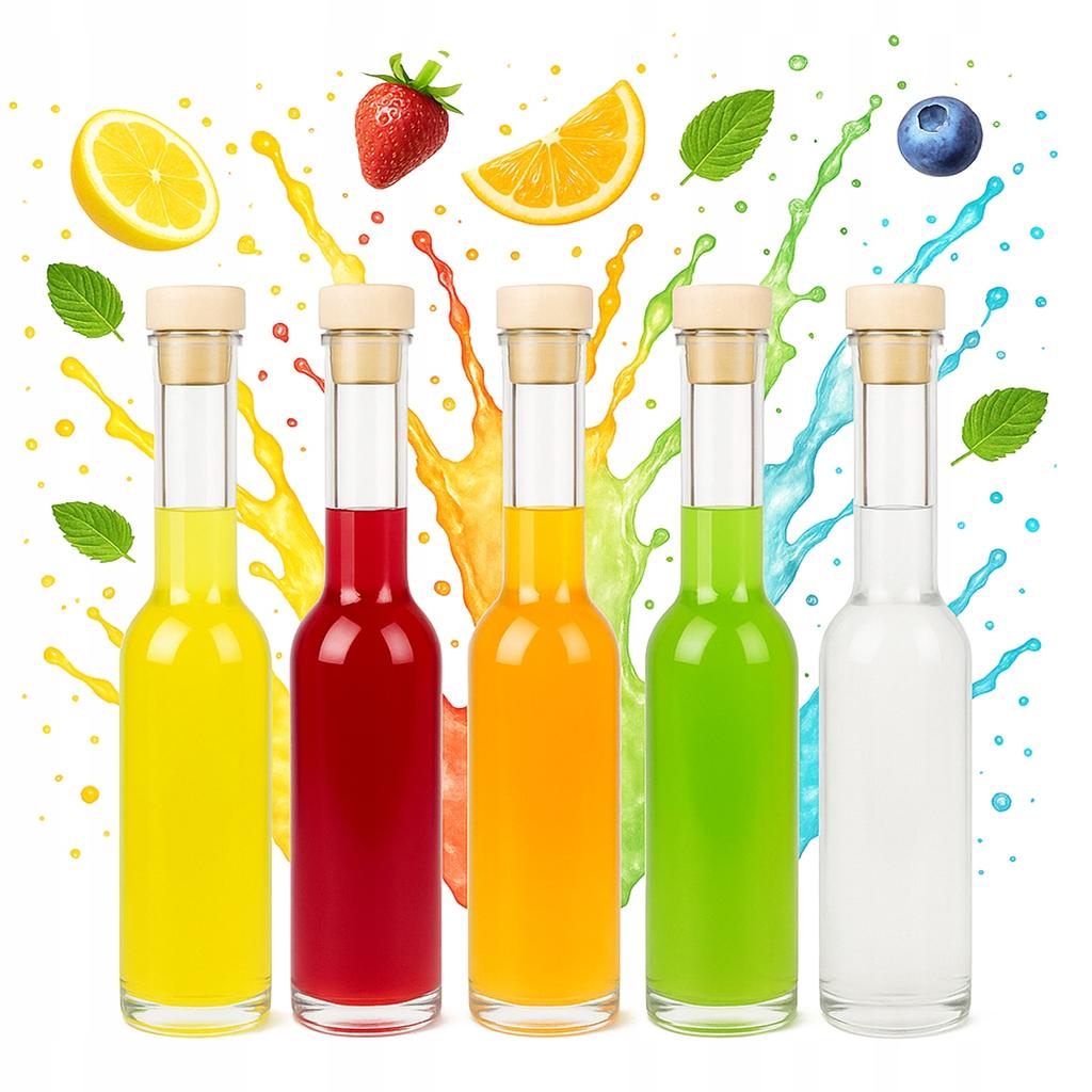 Butelka Szklana Fenice 200Ml + Korek Na Nalewki Oliwe Sok Wino Syrop