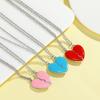 2 Stück/Set BFF Blau Rot Rosa Leerer Herzanhänger Halskette Für Frauen Beste Freunde Freundschaft Schmuck Geschenk