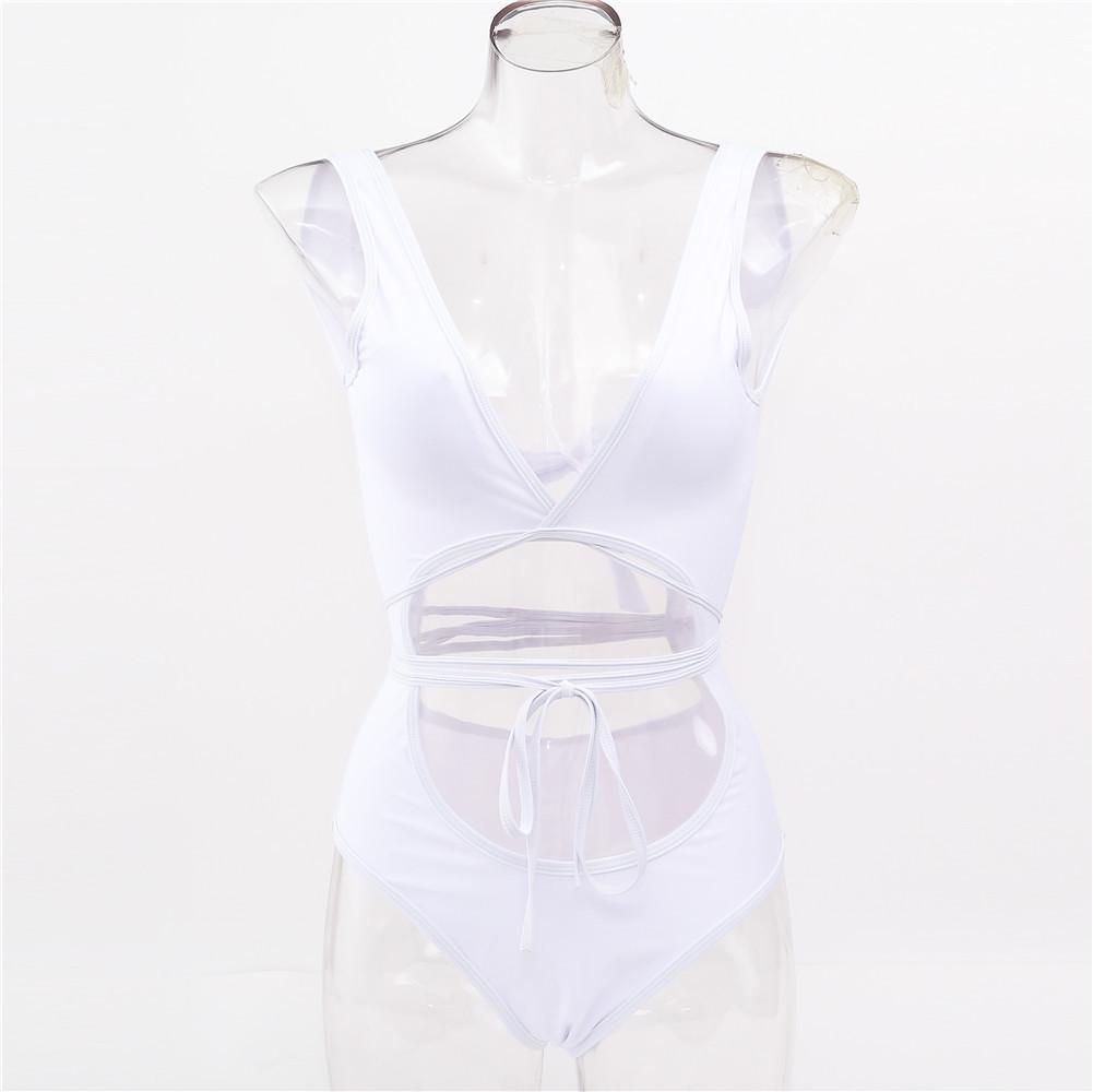 Evropsko-americké sexy bikiny s vysokým pasem s bandáží - Dámské jednodílné plavky ZY051