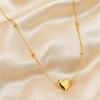 Heart Charm Necklace, Women Love Heart Necklace, Golden Heart Pendant Dainty Necklace for Daily Wear Work Party