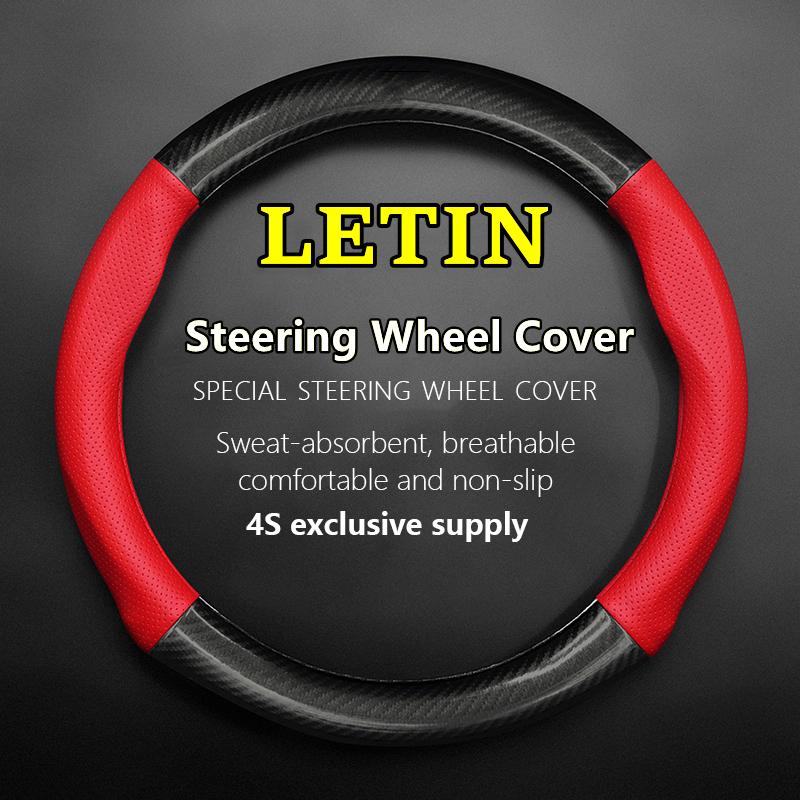 No Smell Thin For LETIN Steering Wheel Cover Genuine Leather Carbon Fiber Fit Pro Max I3 I5 A30 D50 E60 V60